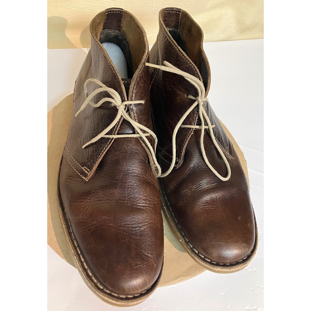 Clarks Desert Boots Mens Brown Excellent Tumbled Leather Chukka Shoes